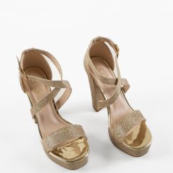 Sandale cu toc Giusi Aurii 6