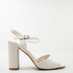 Sandale cu toc Glenna Albe 3