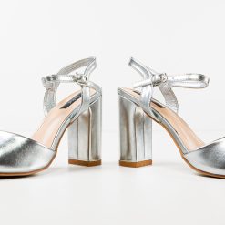 Sandale cu toc Glenna Argintii 6