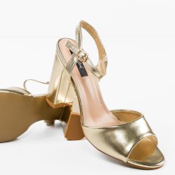 Sandale cu toc Glenna Aurii 6