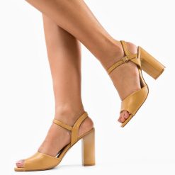Sandale cu toc Glenna Camel 3