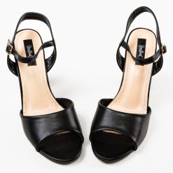 Sandale cu toc Glenna Negre 5