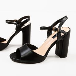 Sandale cu toc Glenna Negre 6