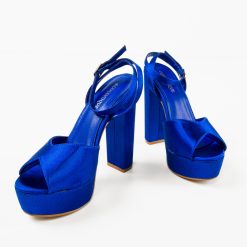 Sandale cu toc Gustavo Albastre 3
