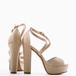 Sandale cu toc Haneul Bej 4