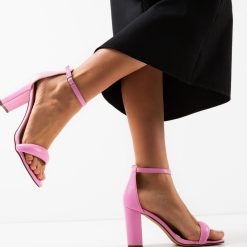 Sandale cu toc Hansen Roz 2