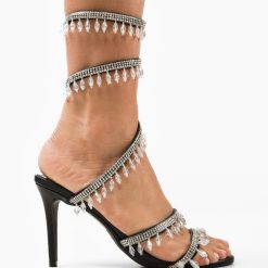 Sandale cu toc Heather Negre 3