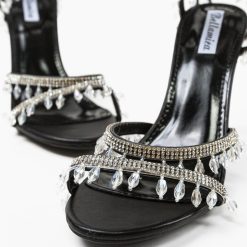 Sandale cu toc Heather Negre 5