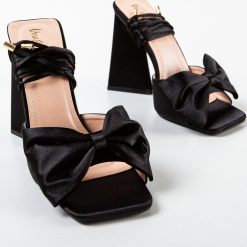 Sandale cu toc Humza Negre 4