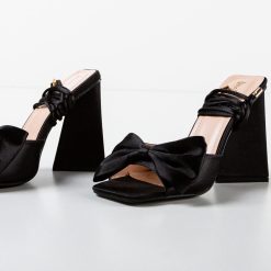 Sandale cu toc Humza Negre 5