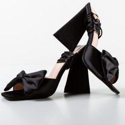 Sandale cu toc Humza Negre 6