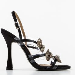 Sandale cu toc Ingrid Negre 4