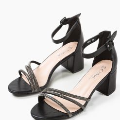 Sandale cu toc Irakliy Negre 4