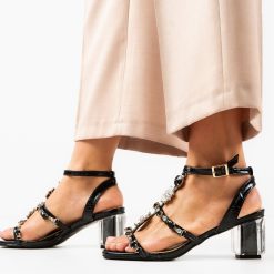 Sandale cu toc Iryna Negre 2