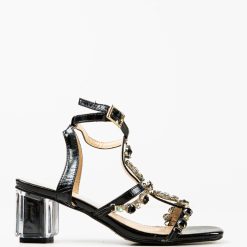 Sandale cu toc Iryna Negre 3