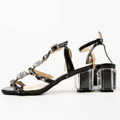 Sandale cu toc Iryna Negre 4