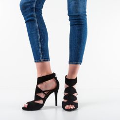 Sandale cu toc Izor Negre 2