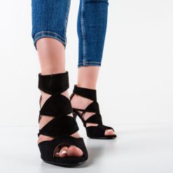 Sandale cu toc Izor Negre 3