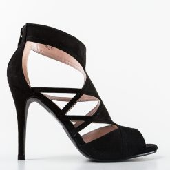 Sandale cu toc Izor Negre 4