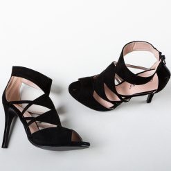 Sandale cu toc Izor Negre 6