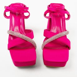 Sandale cu toc Jakki Fuchsia 5