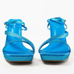 Sandale cu toc Jian Albastre 4
