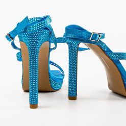 Sandale cu toc Jian Albastre 6