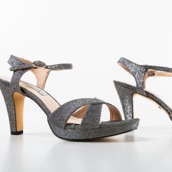 Sandale cu toc Jisko Gri 4