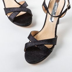 Sandale cu toc Jisko Negre 5