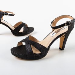 Sandale cu toc Jisko Negre 6