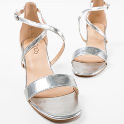 Sandale cu toc Kamaria Argintii 6