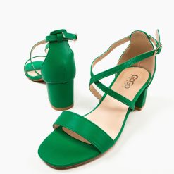 Sandale cu toc Kamaria Verzi 5