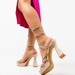 Sandale cu toc Keane Bej 1