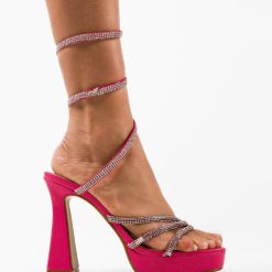 Sandale cu toc Keane Fuchsia 2