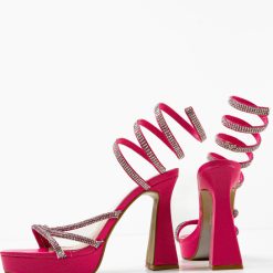 Sandale cu toc Keane Fuchsia 4