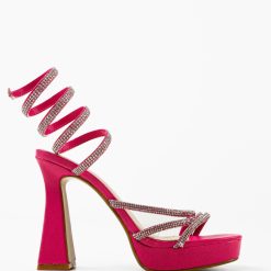 Sandale cu toc Keane Fuchsia 5