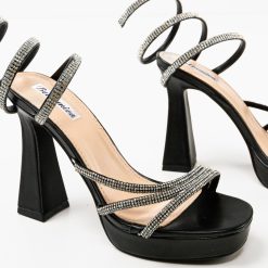 Sandale cu toc Keane Negre 4