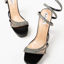 Sandale cu toc Keane Negre 5