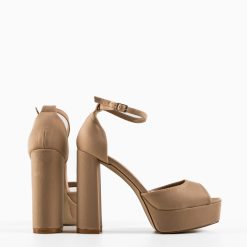 Sandale cu toc Kevin Bej 6