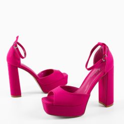 Sandale cu toc Kevin Fuchsia 6