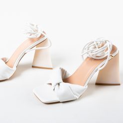 Sandale cu toc Kouma Albe 4