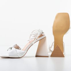Sandale cu toc Kouma Albe 5