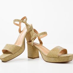 Sandale cu toc Laarni Aurii 2 4