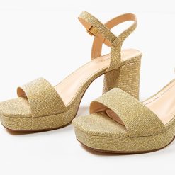 Sandale cu toc Laarni Aurii 2 5