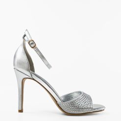 Sandale cu toc Liron Argintii 3