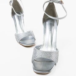 Sandale cu toc Liron Argintii 5