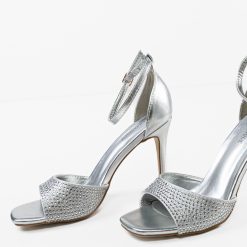 Sandale cu toc Liron Argintii 6