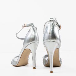 Sandale cu toc Liron Argintii 7