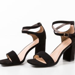 Sandale cu toc Lokka Negre 5