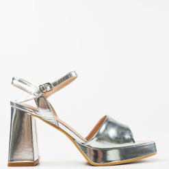 Sandale cu toc Lucineh Argintii 3